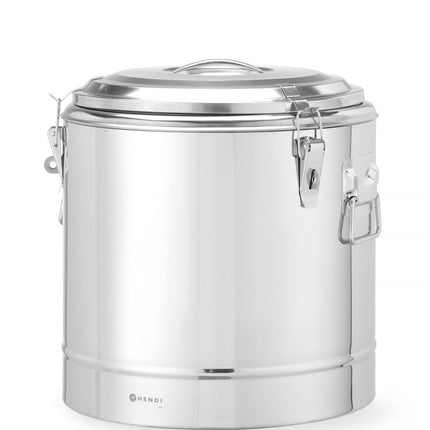 GeÃ¯soleerde draagbare container, HENDI, Kitchen Line, 31L, Zilver, âŒ€400x(H)445mm
