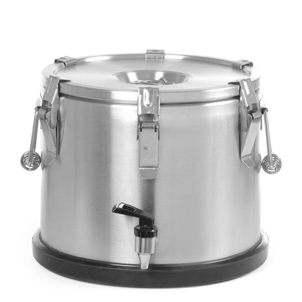 GeÃ¯soleerde draagbare container â€“ met kraan, HENDI, Profi Line, 15L, Zilver, âŒ€330x(H)280mm