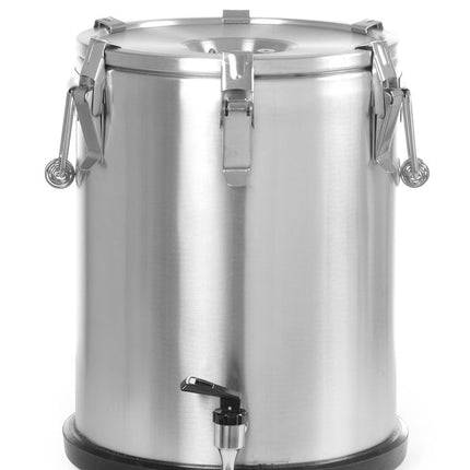 GeÃ¯soleerde draagbare container â€“ met kraan, HENDI, Profi Line, 25L, Zilver, âŒ€330x(H)430mm