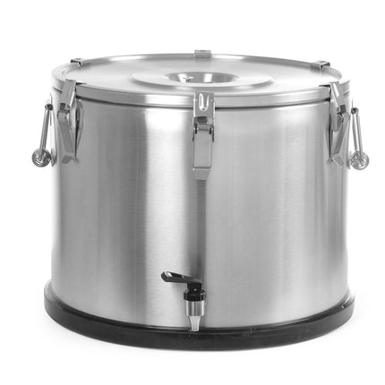 GeÃ¯soleerde draagbare container â€“ met kraan, HENDI, Profi Line, 50L, Zilver, âŒ€480x(H)380mm
