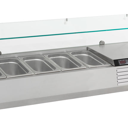 GEKOELDE OPZETVITRINE 1/4 GN x 5