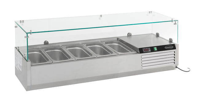 GEKOELDE OPZETVITRINE 1/4 GN x 5