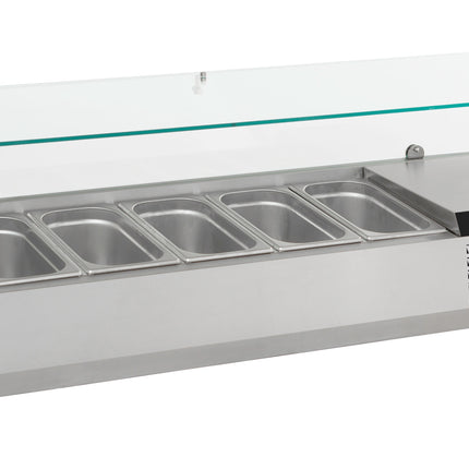 GEKOELDE OPZETVITRINE 1/4 GN x 6