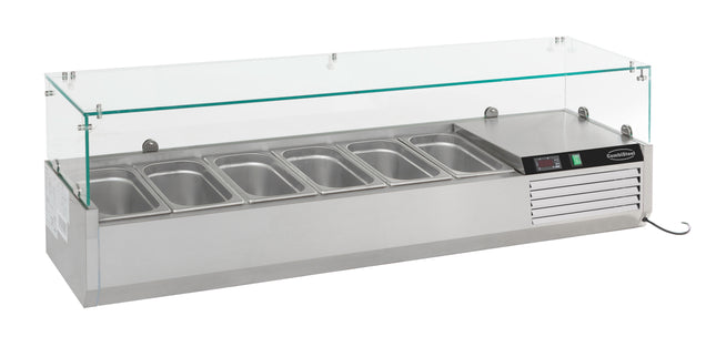 GEKOELDE OPZETVITRINE 1/4 GN x 6
