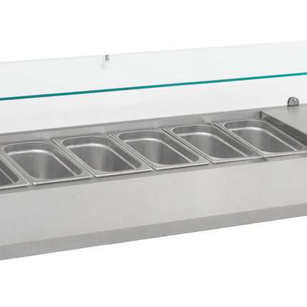 GEKOELDE OPZETVITRINE 1/4 GN x 7