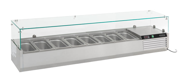 GEKOELDE OPZETVITRINE 1/4 GN x 8