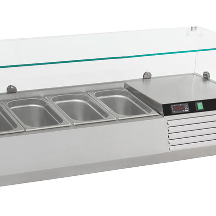 GEKOELDE OPZETVITRINE 1/3 GN x 4