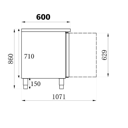 600 KOELWERKBANK 4 DEUREN