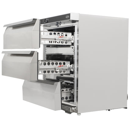KOELKAST TAFELMODEL RVS 3 LADEN