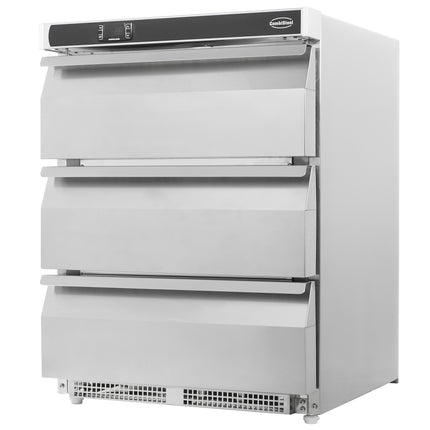 KOELKAST TAFELMODEL RVS 3 LADEN