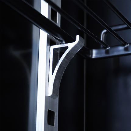 KOELKAST 3 GLASDEUREN ZWART NAP-1200 HT - MET DEURVERWARMING