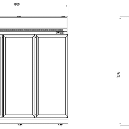 KOELKAST 3 GLASDEUREN INS-1530R