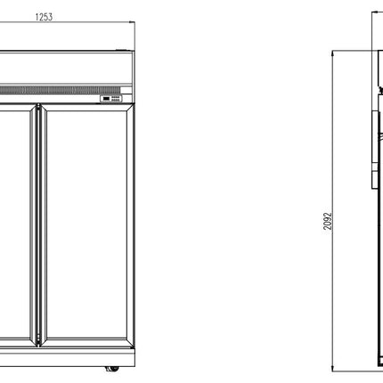 VRIESKAST 2 GLASDEUREN ZWART INS-1000F BL
**Let op, er is sprake van een hogere inschakelstroom waardoor een automaat met C karakteristiek noodzakelijk is.**