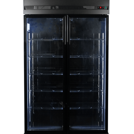 KOELKAST 2 GLASDEUREN ZWART IRM-770R BL
