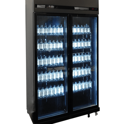 KOELKAST 2 GLASDEUREN ZWART IRM-770R BL