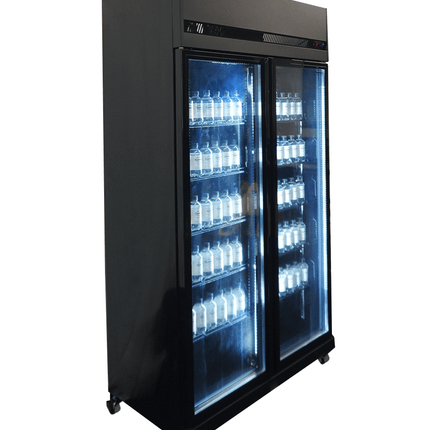 KOELKAST 2 GLASDEUREN ZWART IRM-770R BL