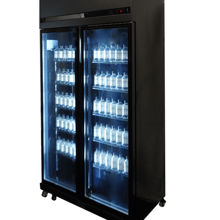 KOELKAST 2 GLASDEUREN ZWART IRM-770R BL