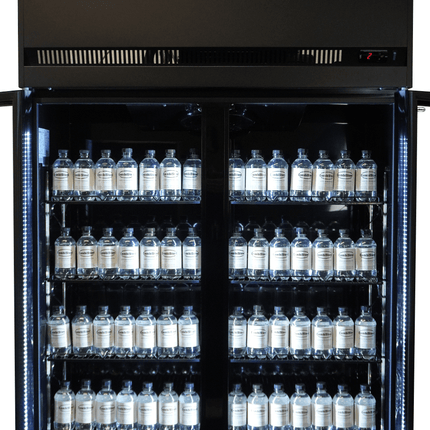 KOELKAST 2 GLASDEUREN ZWART IRM-770R BL