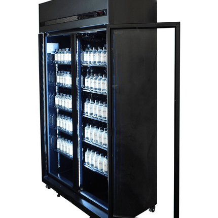 KOELKAST 2 GLASDEUREN ZWART IRM-770R BL