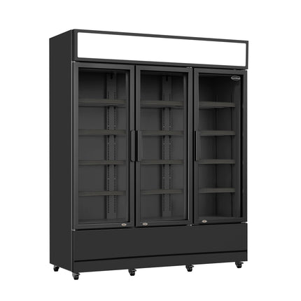KOELKAST 3 GLASDEUREN ZWART FCU-1200 BL