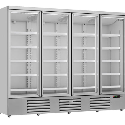 KOELKAST 4 GLASDEUREN JDE-2025R  *TRANSPORT OP AANVRAAG*  **Let op, er is sprake van een hogere inschakelstroom waardoor een automaat met C karakteristiek noodzakelijk is.**