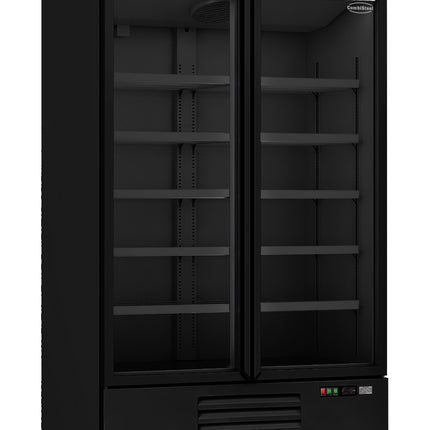 KOELKAST 2 GLASDEUREN ZWART JDE-1000R BL