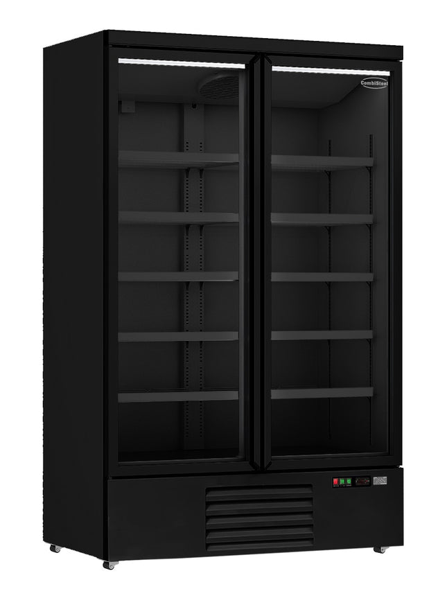 KOELKAST 2 GLASDEUREN ZWART JDE-1000R BL