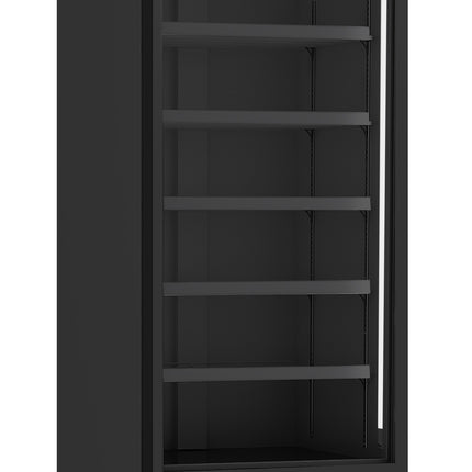 KOELKAST 1 GLASDEUR ZWART JDE-600R BL