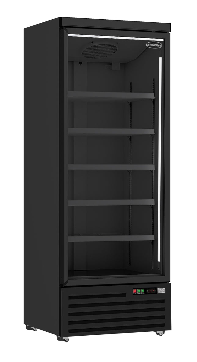 KOELKAST 1 GLASDEUR ZWART JDE-600R BL