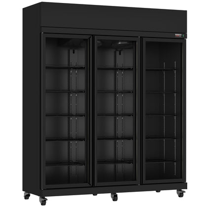 KOELKAST 3 GLASDEUREN ZWART IRM-1180R BL