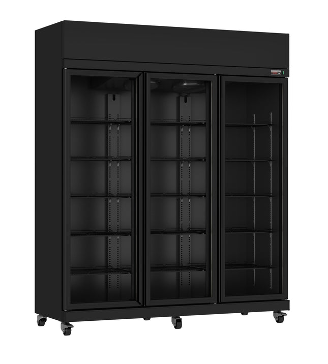 KOELKAST 3 GLASDEUREN ZWART IRM-1180R BL