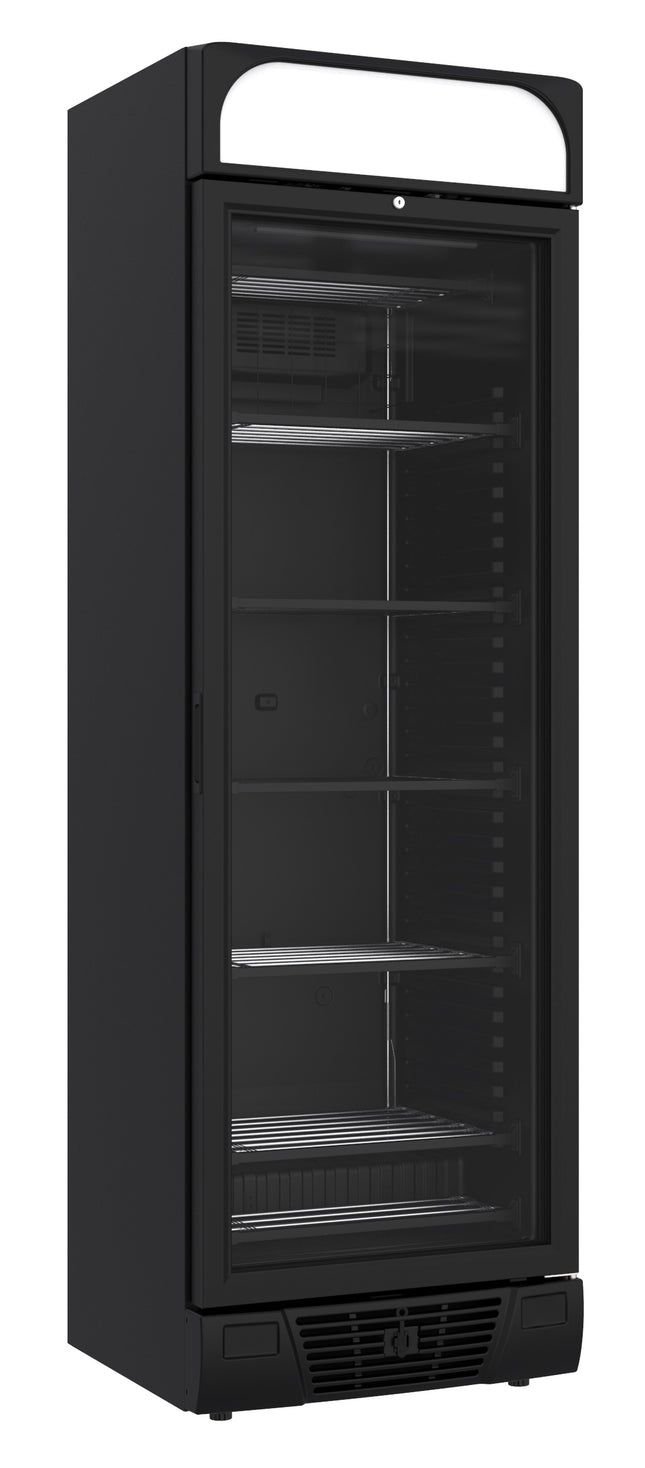 VRIESKAST 1 GLASDEUR ZWART 382L