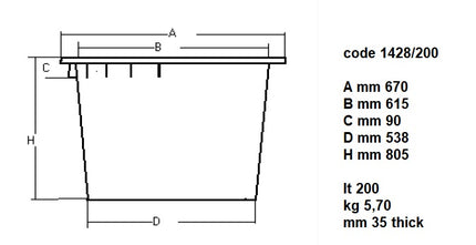 AFVALBAK 200L