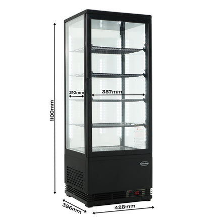 KOELVITRINE 98L ZWART