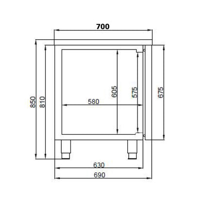 700 KOELWERKBANK 3 DEUREN EXCL. MOTOR