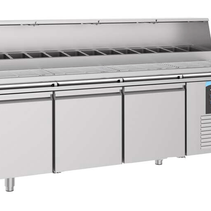 PIZZAWERKBANK 3 DEUREN 13x 1/3 GN PAN