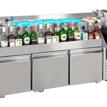 KOELWERKBANK 3 DEUREN MET COCKTAIL BAR STATION
