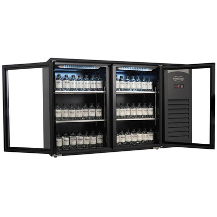 BARKOELER 2 GLASDEUREN ZWART 305L LED