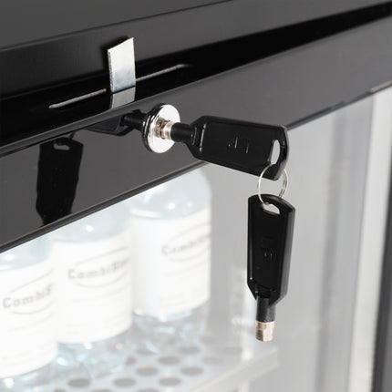 BARKOELER 3 GLASDEUREN ZWART 470L LED
