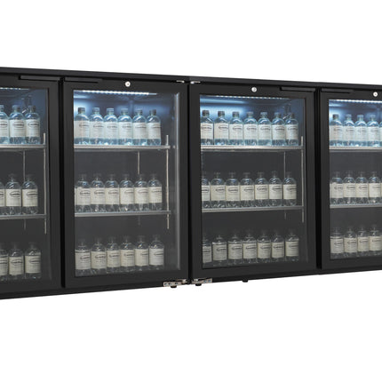 BARKOELER 4 GLASDEUREN ZWART 636L LED
