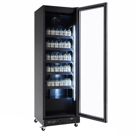 KOELKAST 1 GLASDEUR ZWART