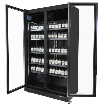 KOELKAST 2 GLASDEUREN ZWART