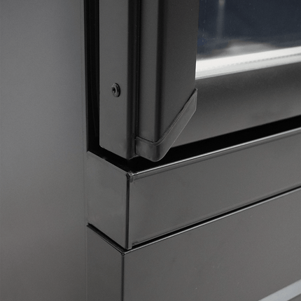 KOELKAST 1 GLASDEUR ZWART CEB-500R BL