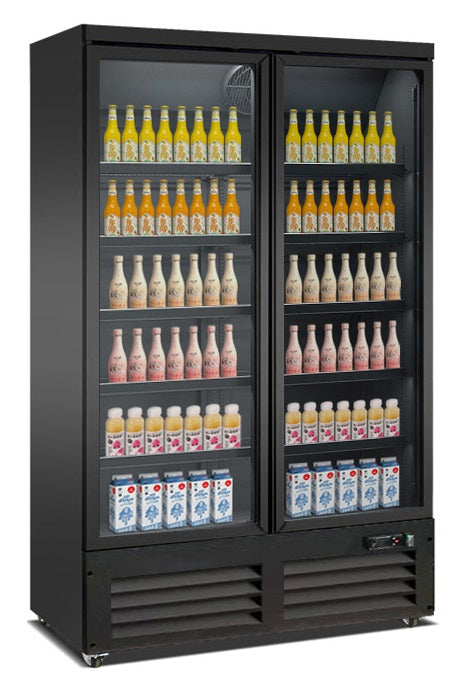VRIESKAST 2 GLASDEUREN ZWART CEB-1200F BL