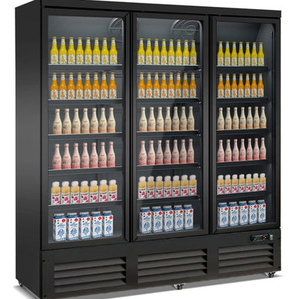VRIESKAST 3 GLASDEUREN ZWART CEB-1600F BL