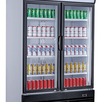 KOELKAST 2 GLASDEUREN 1000L