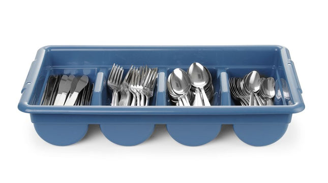 Bestekset met bestekbak, HENDI, Blauw, 525x300x(H)95mm, Rechthoekig