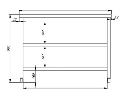 600 WERKTAFEL 2 SCHAPPEN 1400