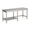 Inox werkblad met 1/2 bodemschap