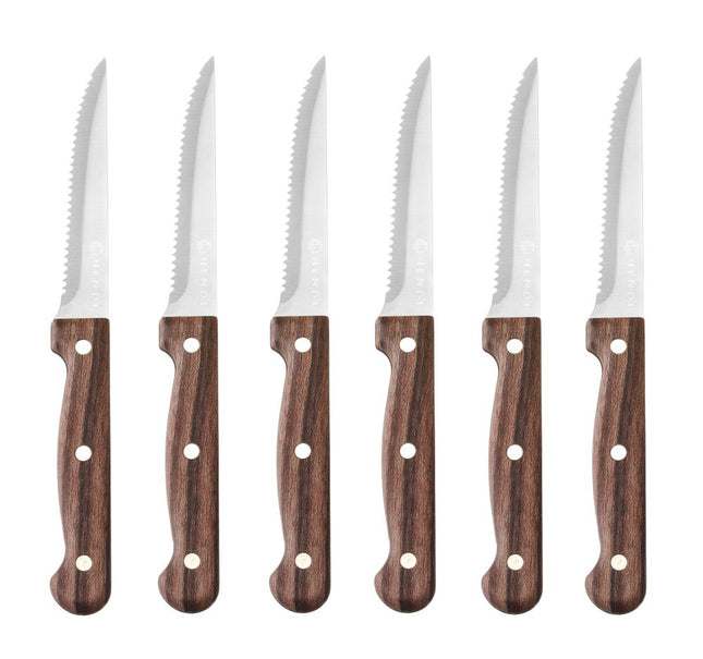 Steakmes - 6 stuks, HENDI, Profi Line, Bruin, 6 st., (L)210mm